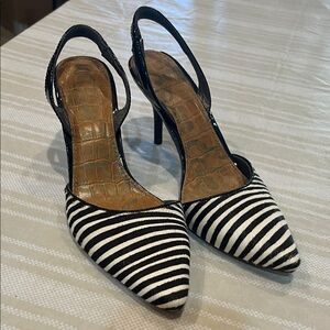 Sam Edelman Zebra Striped Women's Slingback Pumps size 6